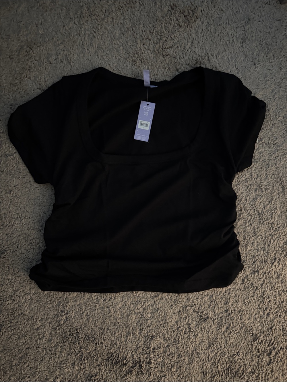 Classic Scoop Neck Short Sleeve Tee — Black